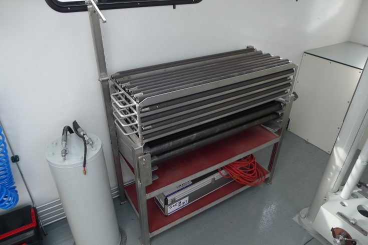 Stainless steel storage rack for CPT sounding and casing tubes