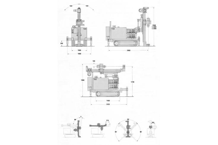 Dimensions of the Beretta T41 drilling rig
