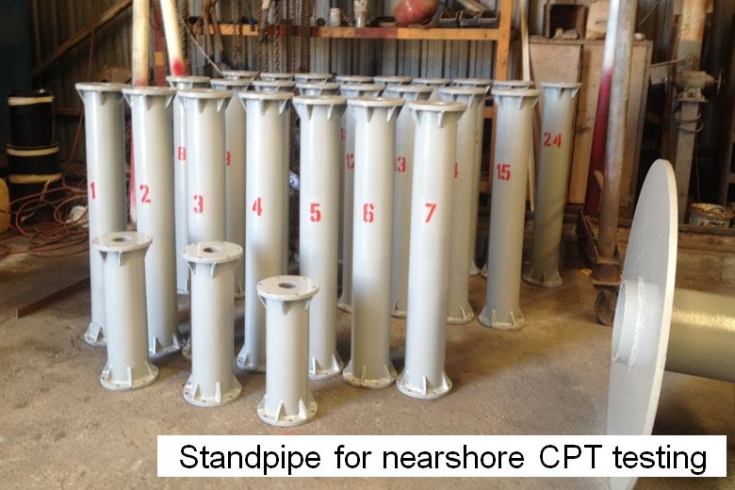Standpipe for nearshore CPT testing