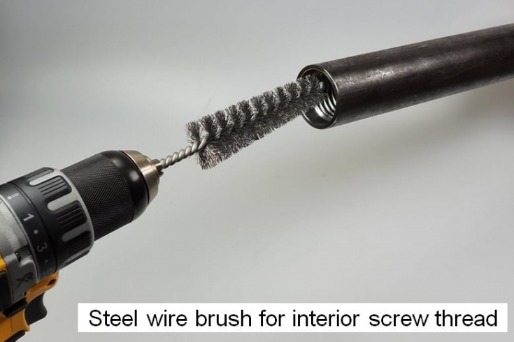 Tapered steel wire brush for CPT tubes